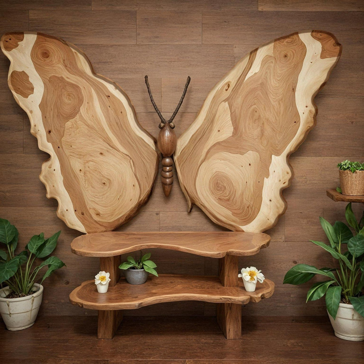 Bohemian Boho Lifestyle Wooden Butterfly Shaped Wall Art For Home Decor And Unique Gift - view 3