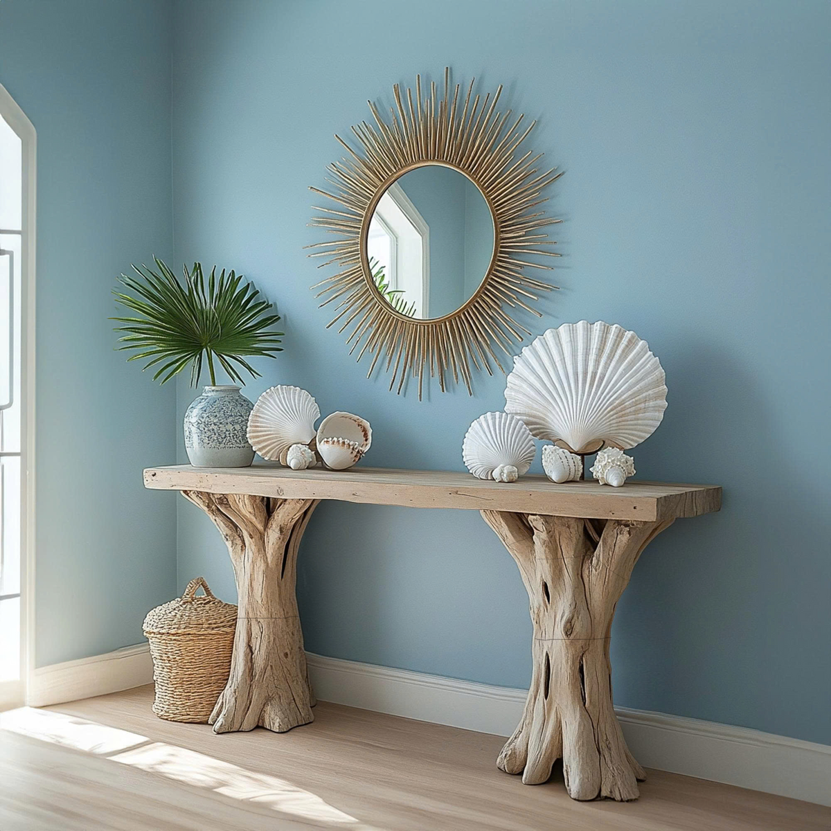 Custom Driftwood Console Table Handmade Rustic Table Nature Gitf - view 3