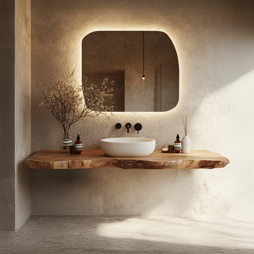Bathroom Vanity Wall Floating Console Live Edge Shelf - view 3