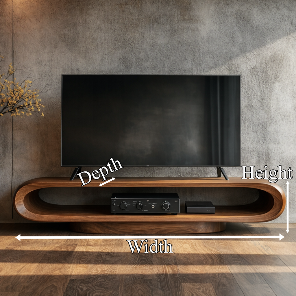 Artistic Curved TV Stand Entertainment Living Room And Lounge - view 6