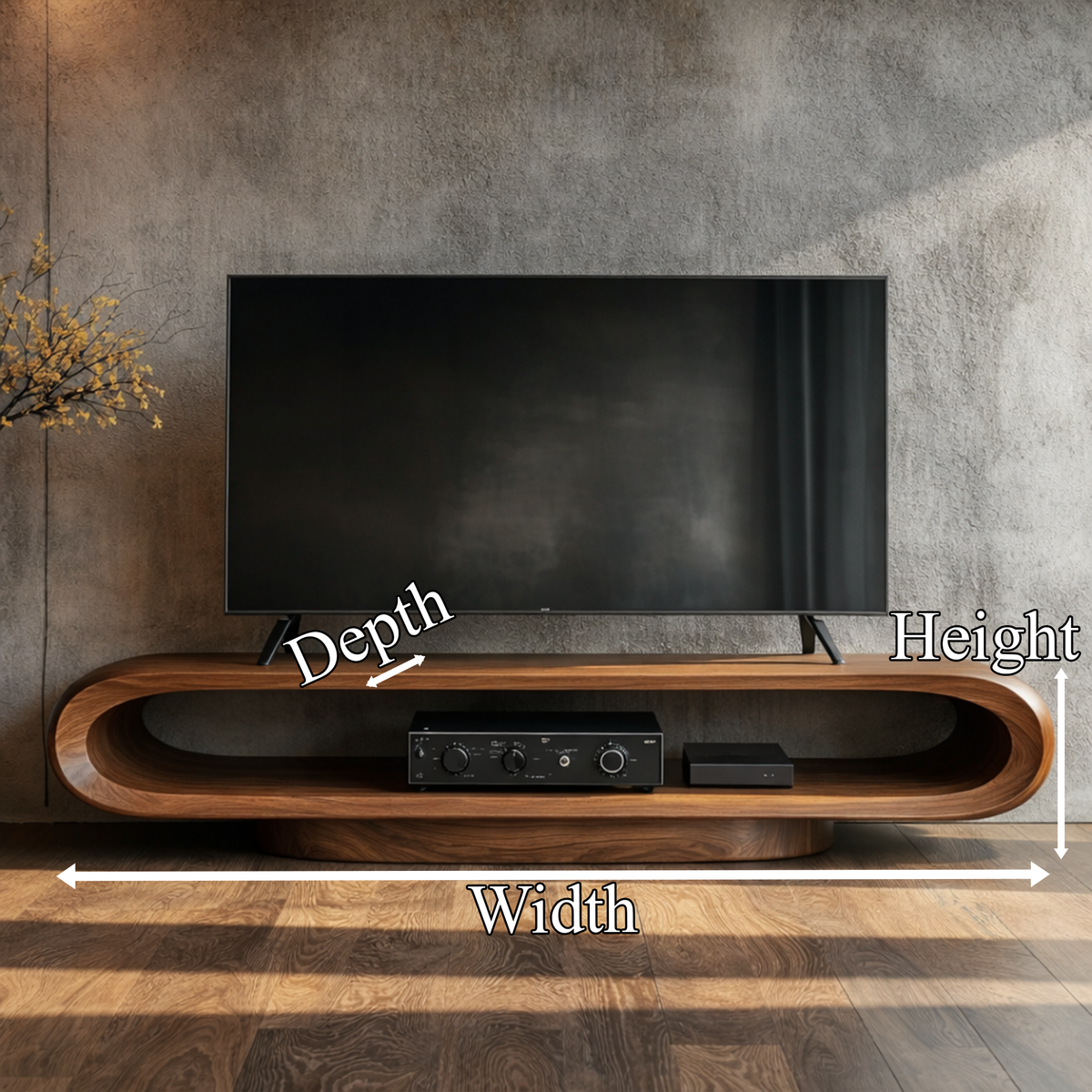 Artistic Curved TV Stand Entertainment Living Room And Lounge - view 6