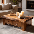 Classic Drawer Solid Wood Coffee Table Warm Modern Living Room Interior