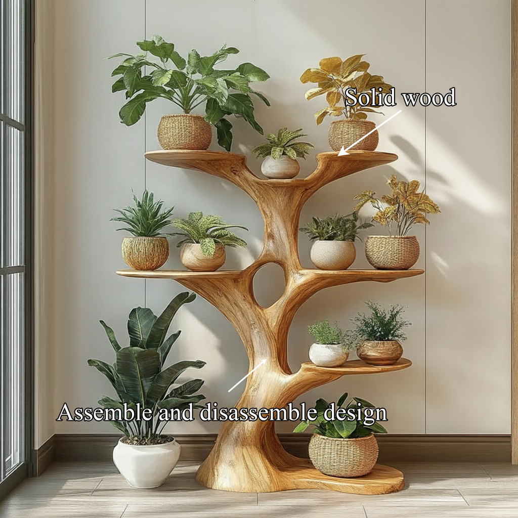Artistic Tree Plant Stand Modern Living Room - view 2