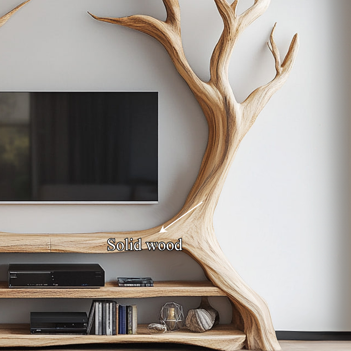 Custom Tree Bookcase Cabinet TV Solid Wood Gitf - view 4