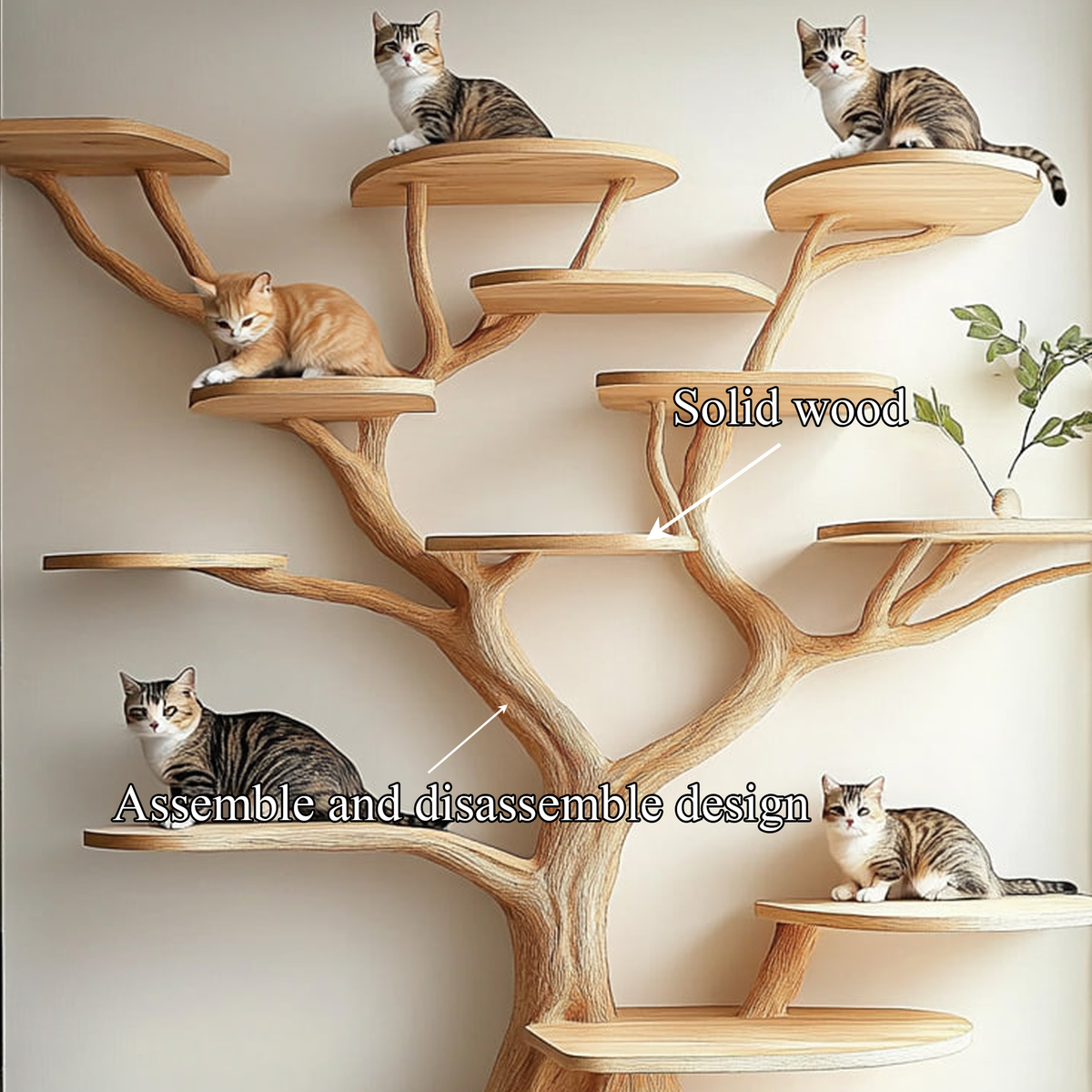 Artistic Cat Tree Sculptural Multi-Tier Climbing Shelf For Modern Living Room - view 2