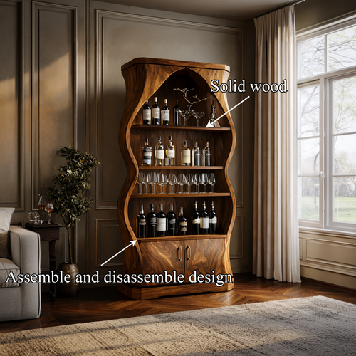 Artisan Solid Wood Wine Cabinet Dining Room