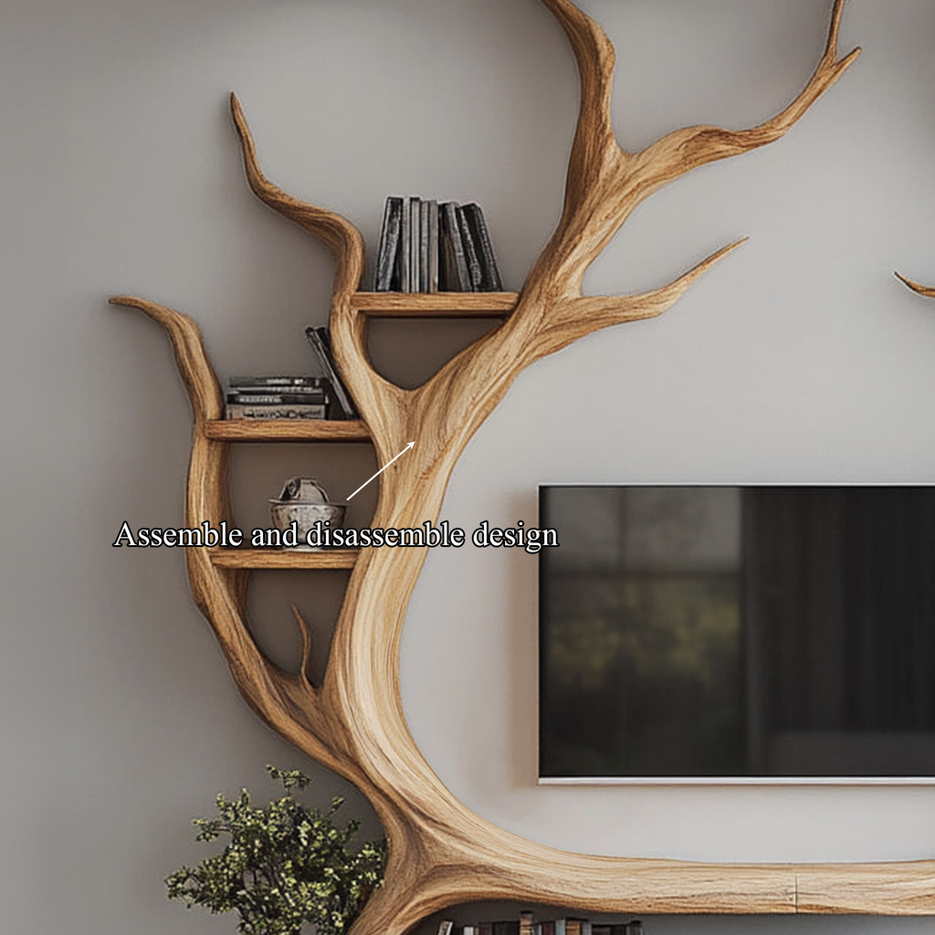 Custom Tree Bookcase Cabinet TV Solid Wood Gitf