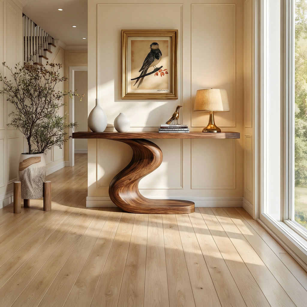 Artistic Flowing Base Console Table Entryway Hallway Living Room - view 2