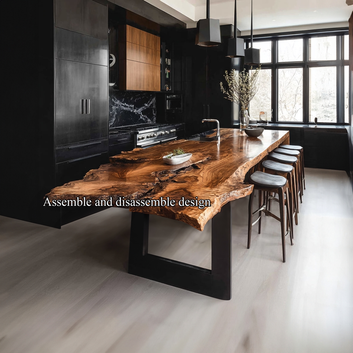 Dark Modern Kitchen Island Kitchen Or Chef Studio - view 5