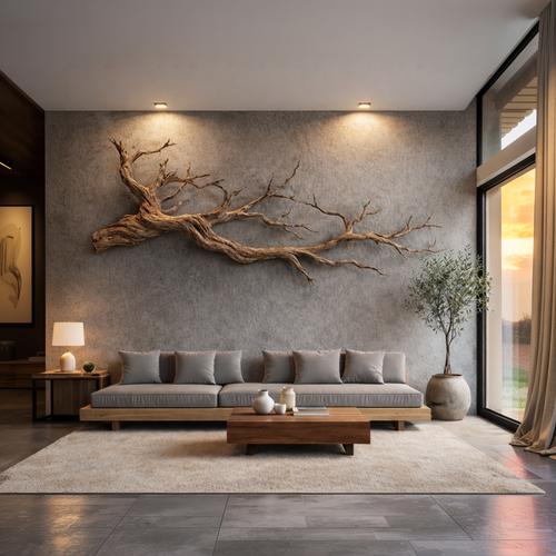 Abstract Tree Limb Solid Wood Wall Art Artistic Interior Accent - view 2