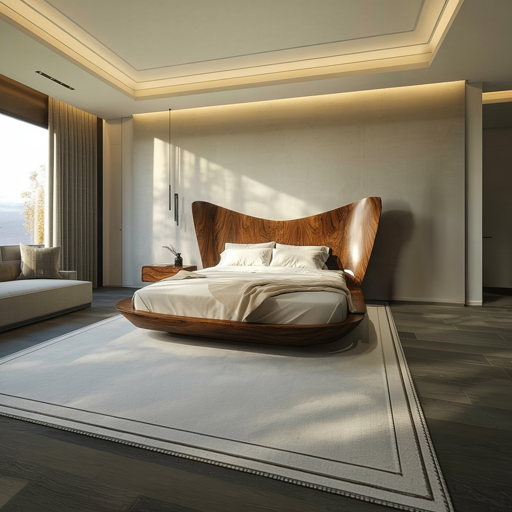 Contemporary Minimalist Bed Frame Bedroom Interior - view 2