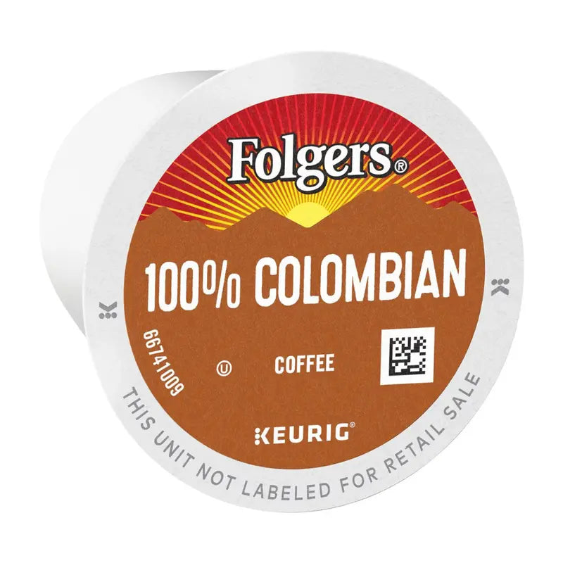 Folgers 100% Colombian Medium Dark Roast Coffee K-Cups, 100 Count - Keurig Compatible
