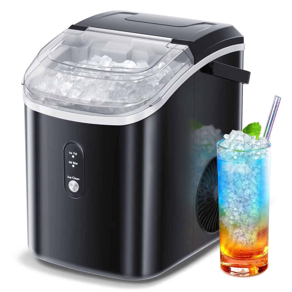 Auseo Countertop Nugget Ice Maker, 35Lbs/24H, 1.1L, Stainless Steel Silver - Self-Cleaning