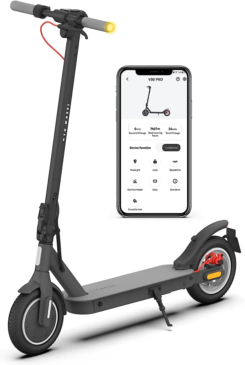 5TH WHEEL Foldable Electric Scooter With Turn Signals - V30Pro