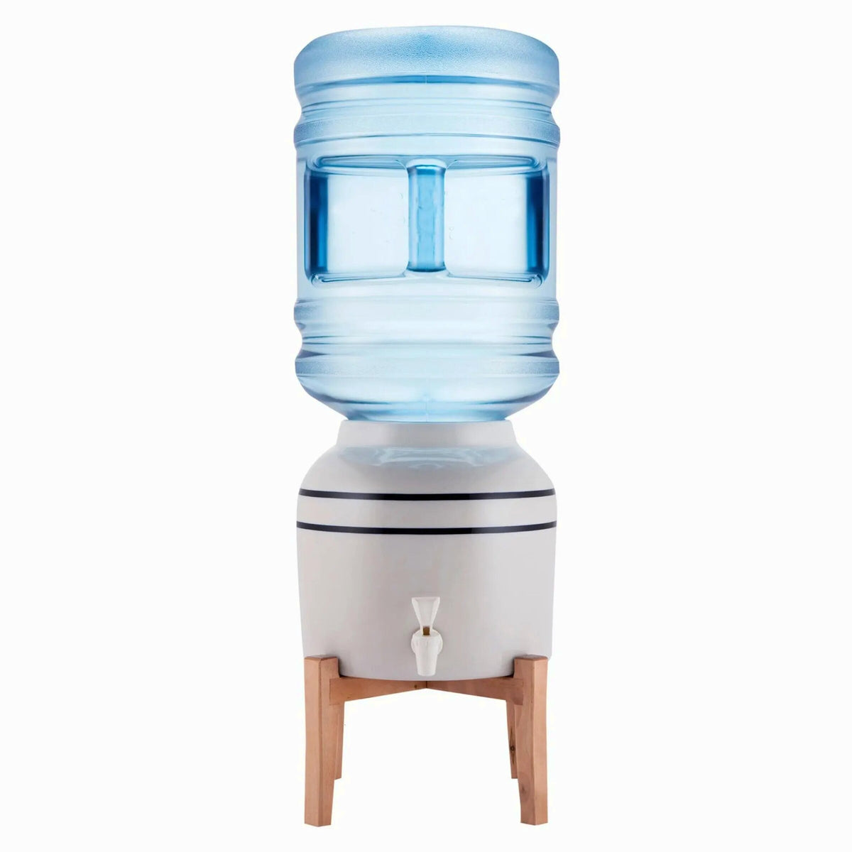 Primo Ceramic Countertop Water Dispenser With Wooden Stand, 0.26 Gallons - 900114