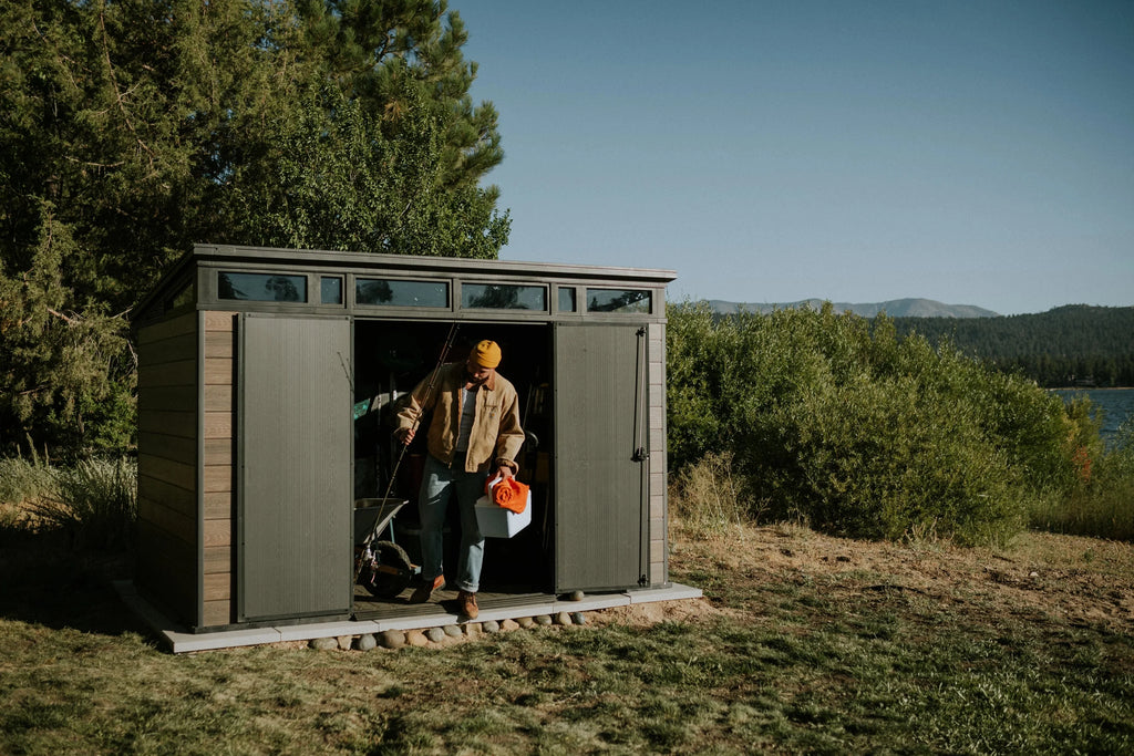 Keter Outdoor Storage Shed 11 x 7 ft, Walnut - Signature