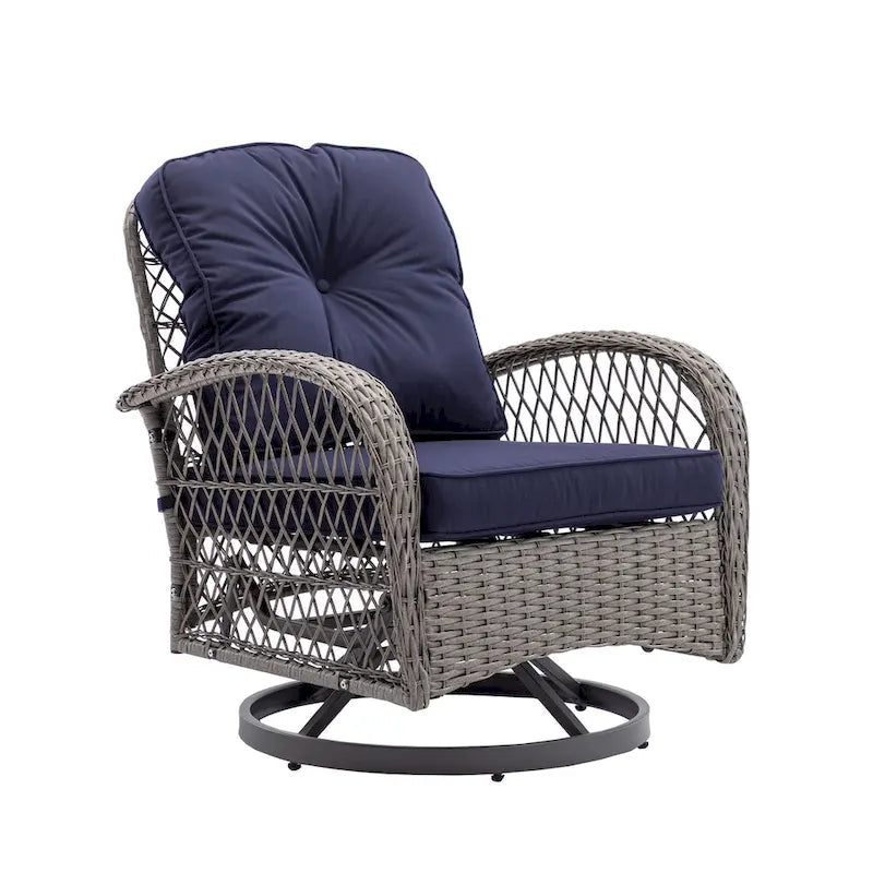 3-Piece Outdoor Swivel Rocker Patio Conversation Set - 360 Degree