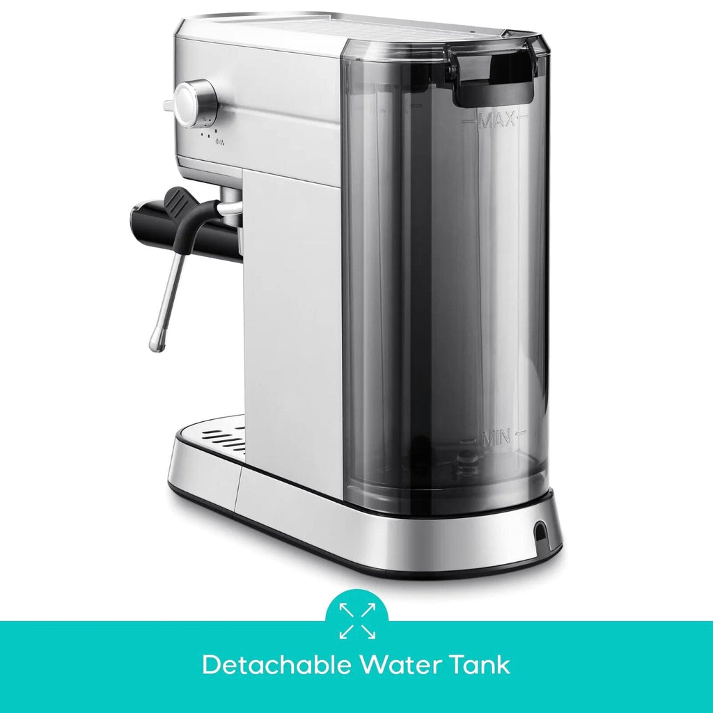 CASABREWS Espresso Machine, 20-Bar Pressure, 34 oz Water Tank, Silver - 5418Basic