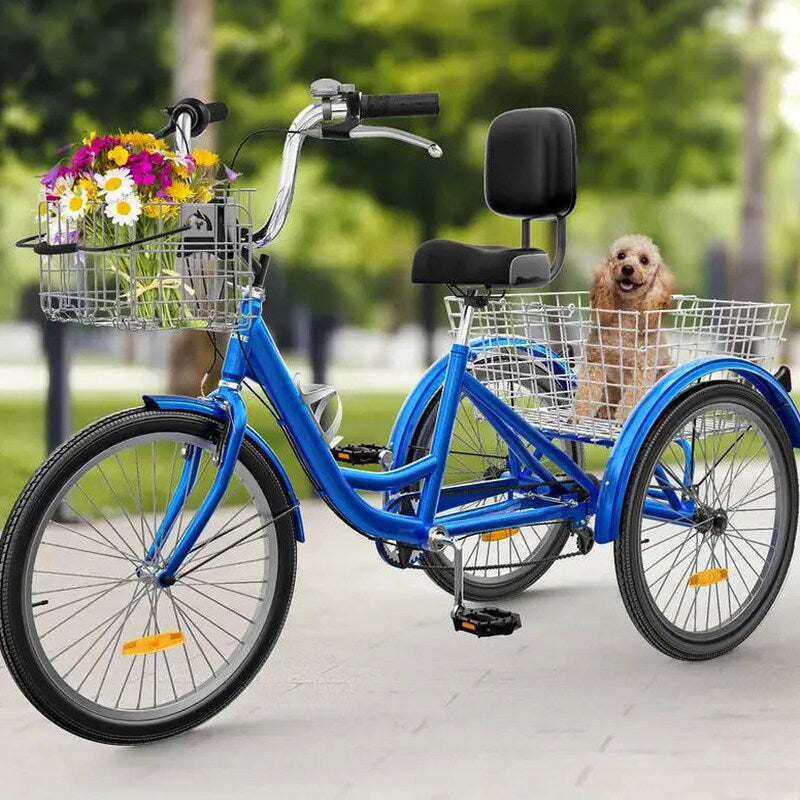 Adult 3-Wheel Pedal Tricycle, 24 And 26 Inch, 7-Speed