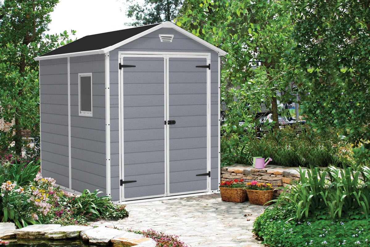 Keter Manor DD 6 X 8 Foot Outdoor Storage Shed, Grey - 213413