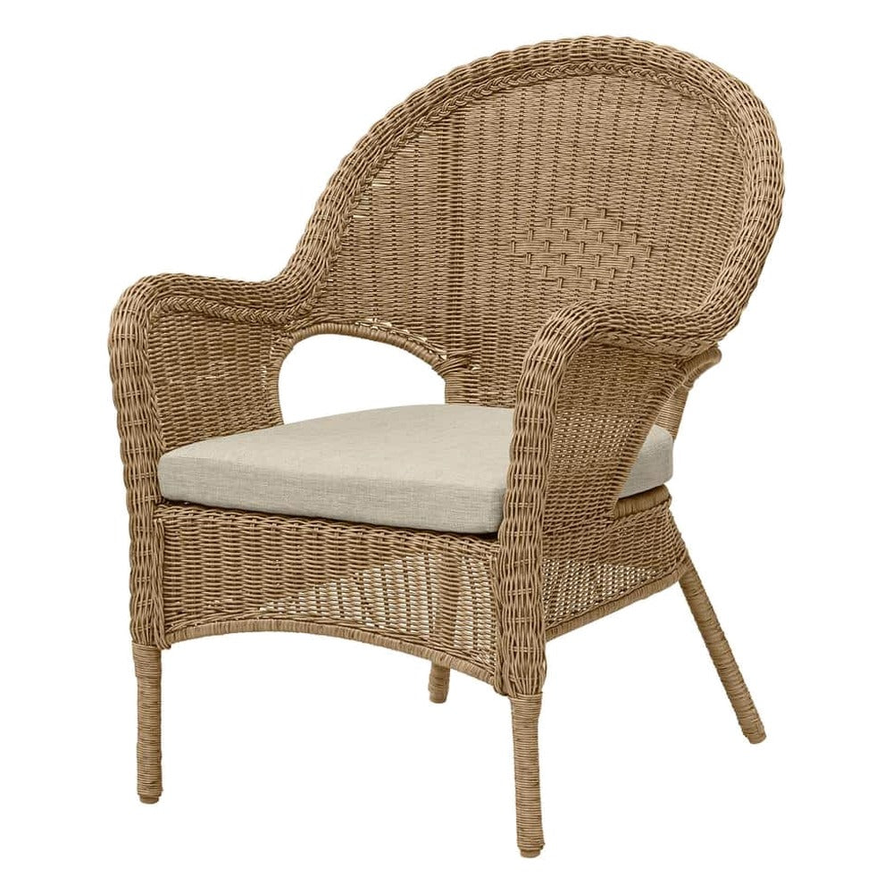 Hampton Bay Rosemont Light Brown Steel Wicker Stackable Outdoor Patio Lounge Chair With Putty Tan Cushion - 65-91-1BR-996
