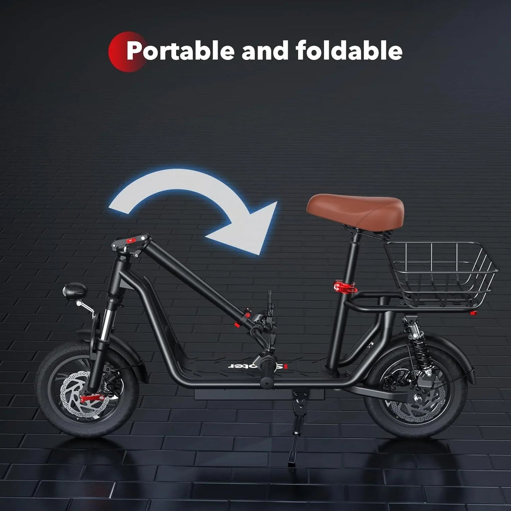 iScooter Electric Scooter With Seat, 500W, 21 Miles, 15.6 mph - i12