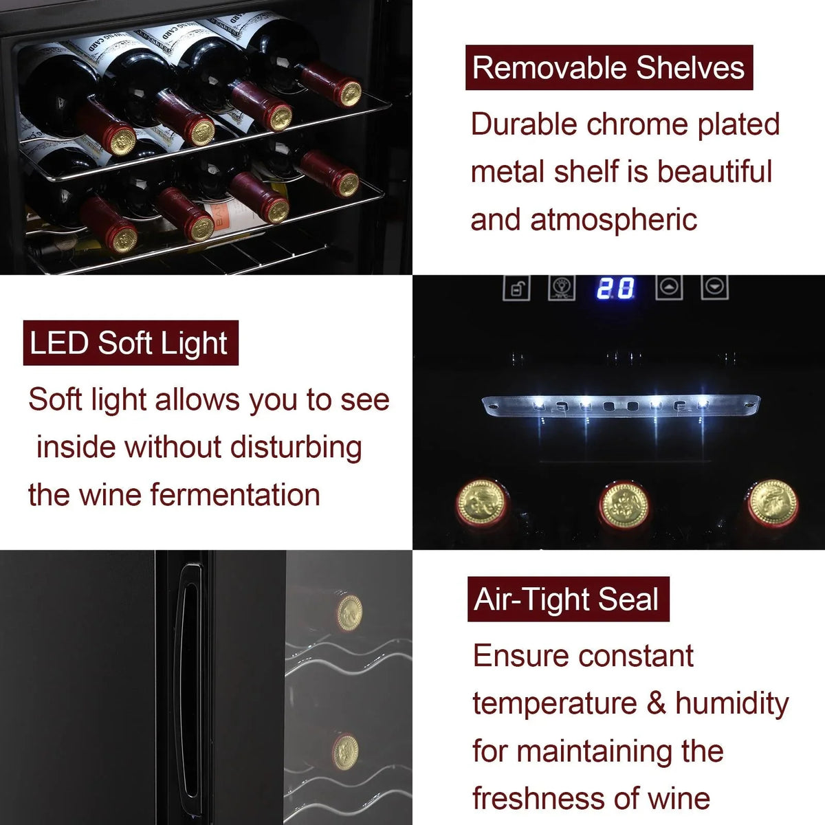 Ktaxon 18 Bottle Compressor Wine Cooler, 1.8 Cu.Ft, 52L - Freestanding