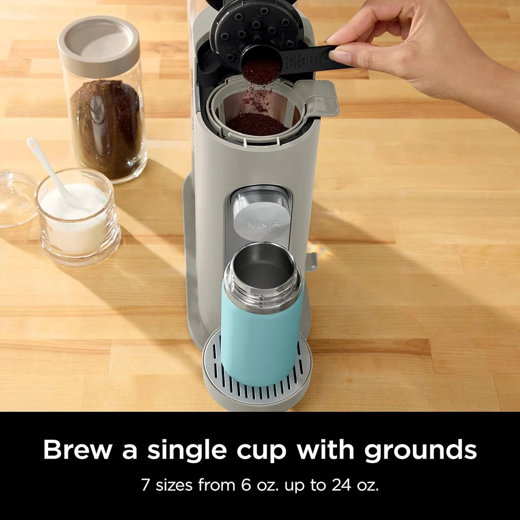 Ninja Pods & Grounds Single-Serve Coffee Maker, 56-oz. Reservoir, Stone - PB041ST