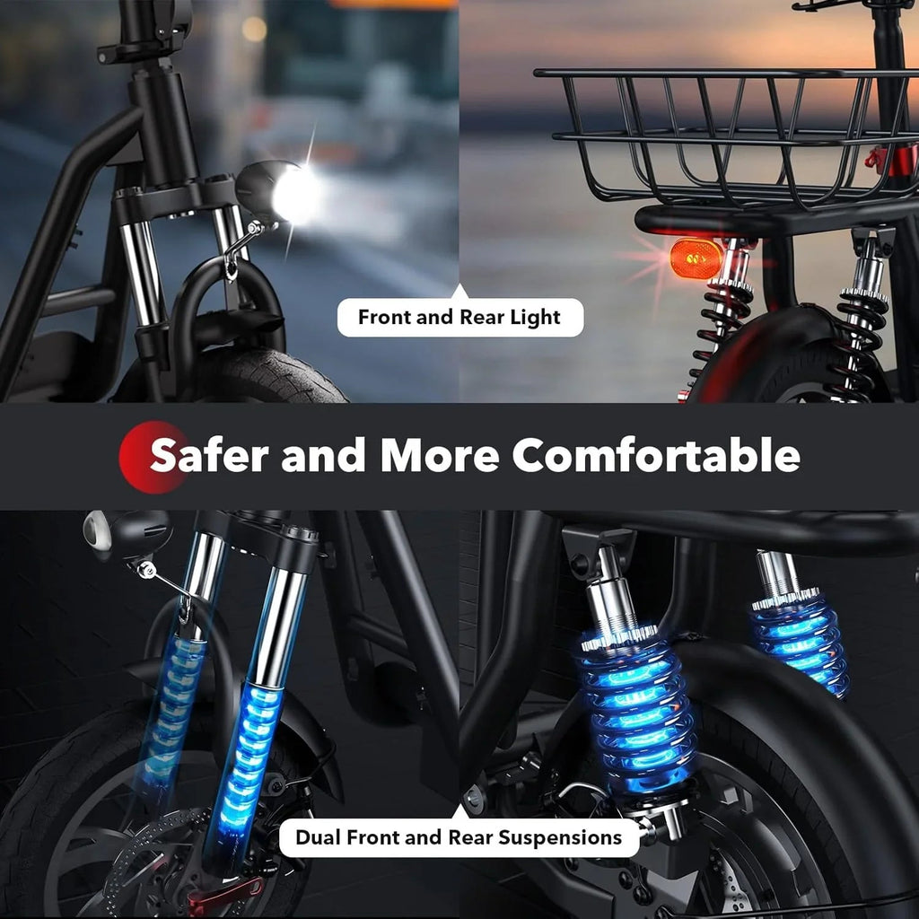 iScooter Electric Scooter With Seat, 500W, 21 Miles, 15.6 mph - i12