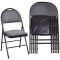 Costway Folding Chairs With Fabric Upholstered Padded Seats And Metal Frame - Set Of 6