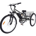 26 Inch Adult 3 Wheel Electric Tricycle With Basket, Fat Tires, 7 Speeds, 350W Motor, 36V 10Ah Battery - BICYCLE