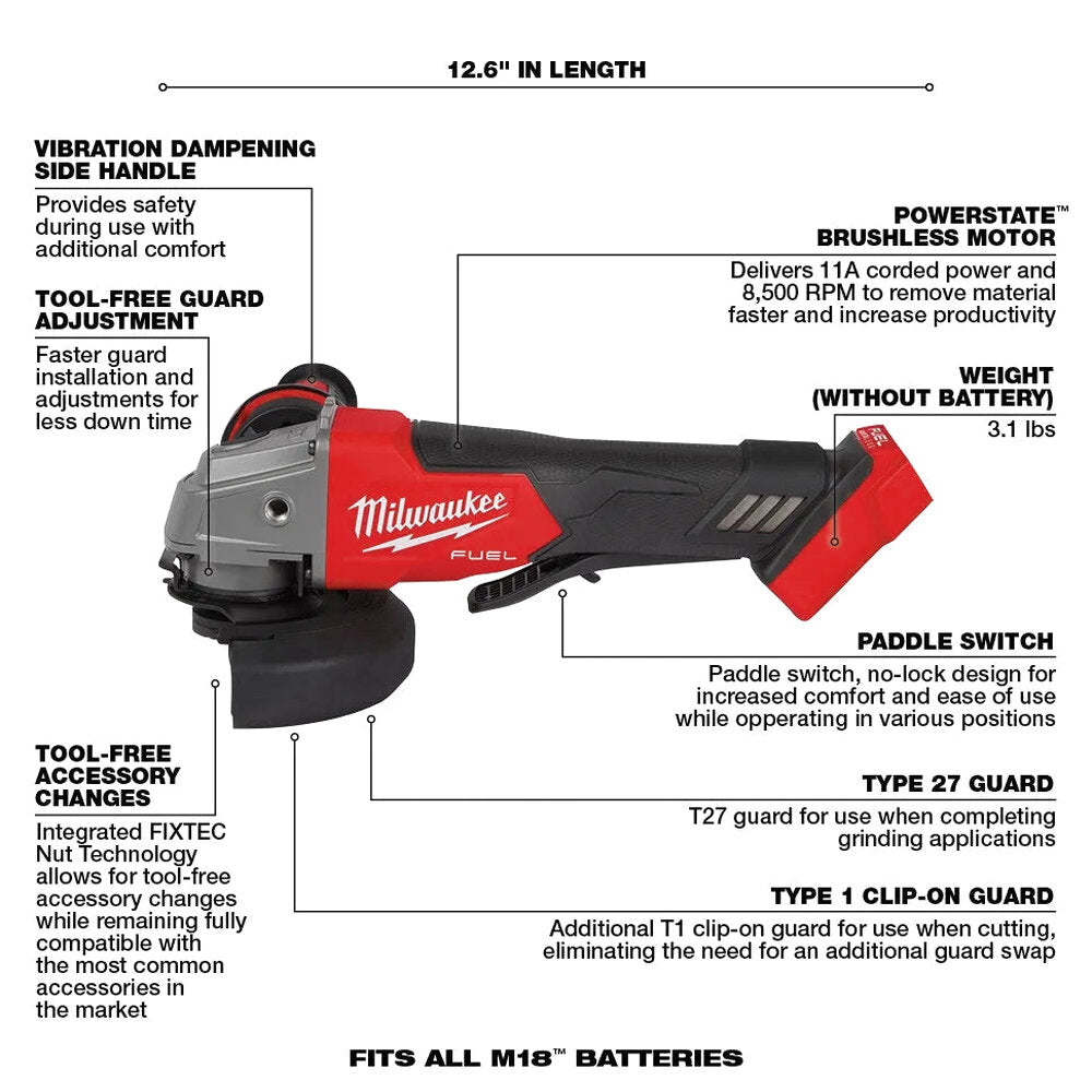 M18 FUEL 18V Lithium Ion Brushless Cordless 7 Tool Combo Kit 5.0 Ah