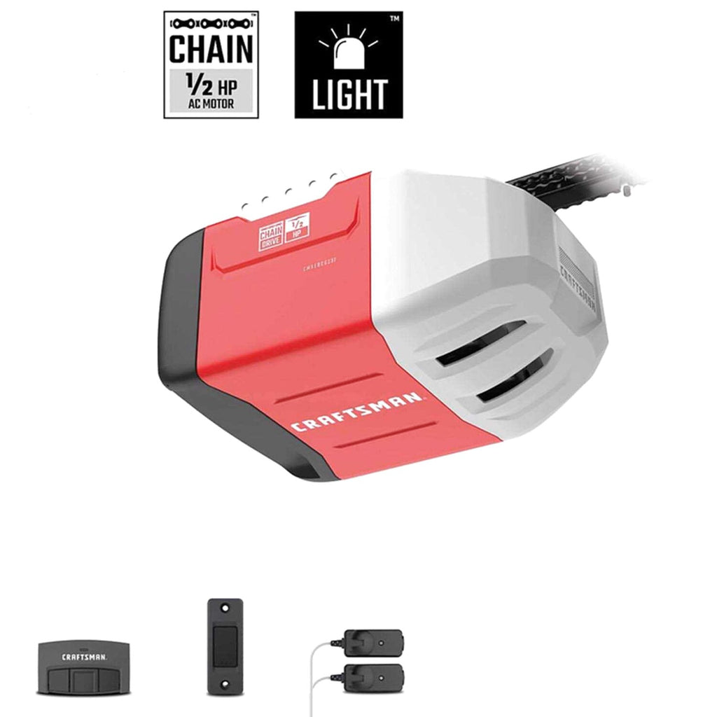 Craftsman 1/2 HP Chain Drive Garage Door Opener For 7-ft Garage Doors