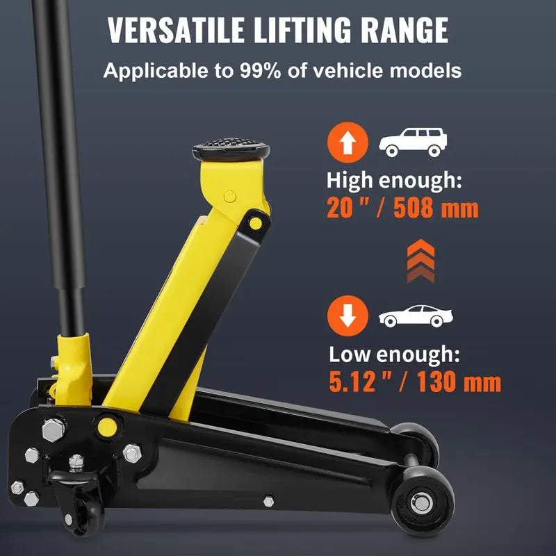 VEVOR Low Profile Hydraulic Floor Jack, 3 Ton, Steel - S508