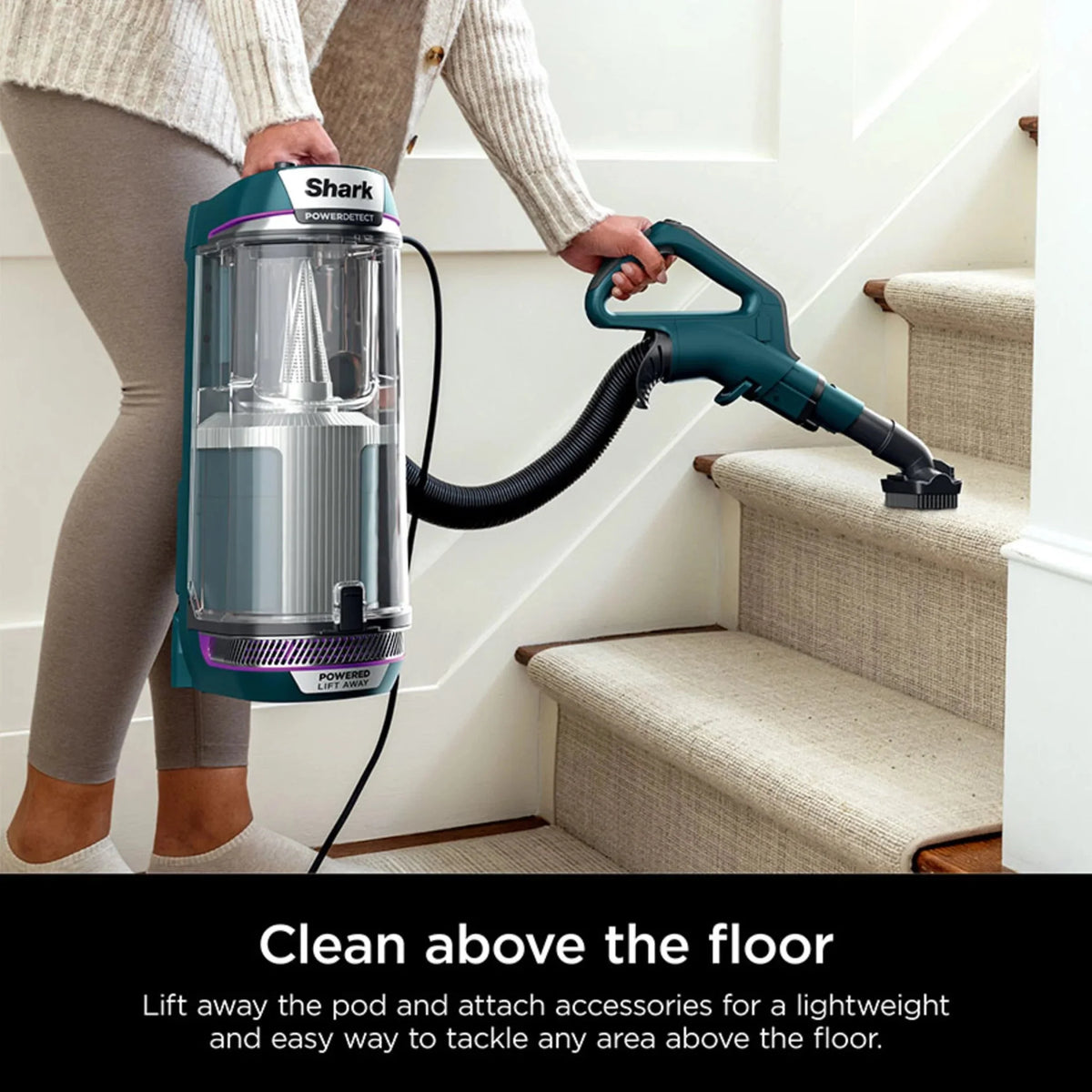 Shark POWERDETECT Upright Vacuum With DuoClean Detect, Black/Teal - AZ4000