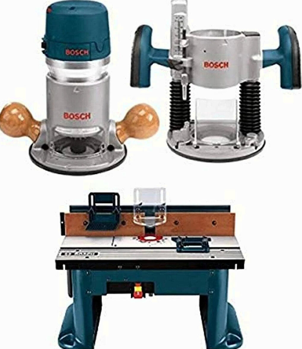 BOSCH Wood Router Tool Combo Kit, 12 Amp, 2.25 Horsepower - 1617EVSPK