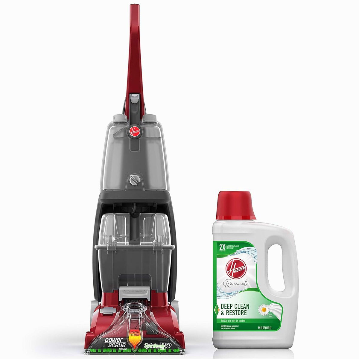 Hoover PowerScrub Deluxe Carpet Cleaner Machine With 64 oz Carpet Cleaner Solution - FH50150NC AH31924