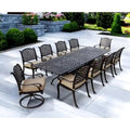 Darlee Nassau 11-Piece Cast Aluminum Outdoor Dining Set With 8 Chairs, 2 Swivel Rocker Chairs And Extendable Table - Antique Bronze