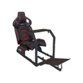 GTR Simulator GTA Racing Simulator Cockpit With Black Frame And Black/Red Pista Adjustable Leatherette Racing Seat - GTA-BLK-S107LBKRD