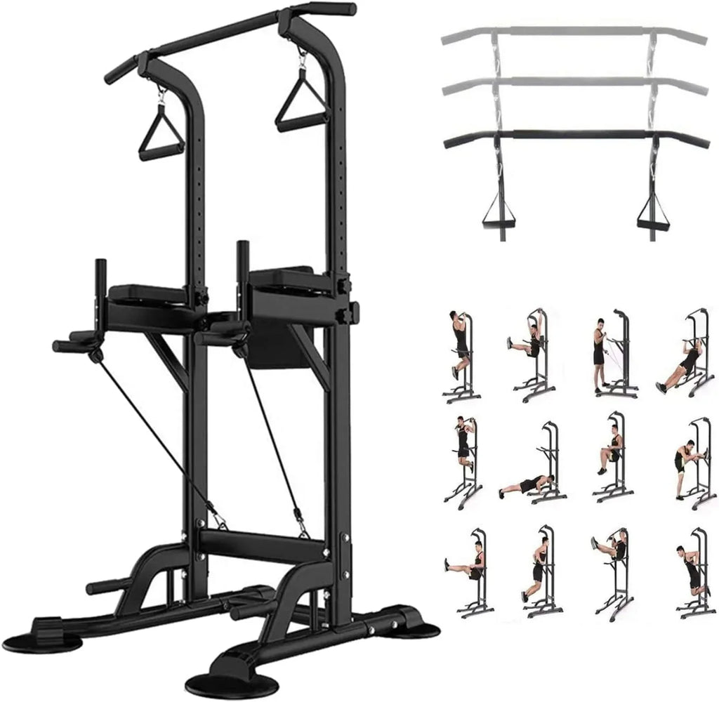 Tappio Power Tower Dip Bar Station Pull Up Bar Stand With Backrest, 400lb Capacity