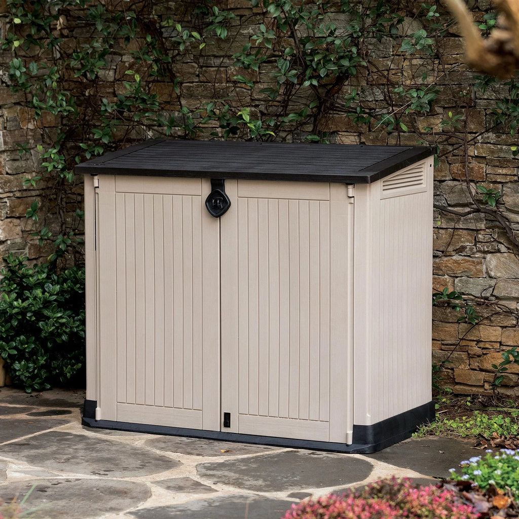 Keter S.I.O. Midi 4.3' x 2.3' x 3.7' Horizontal Resin Outdoor Storage Shed, Grey