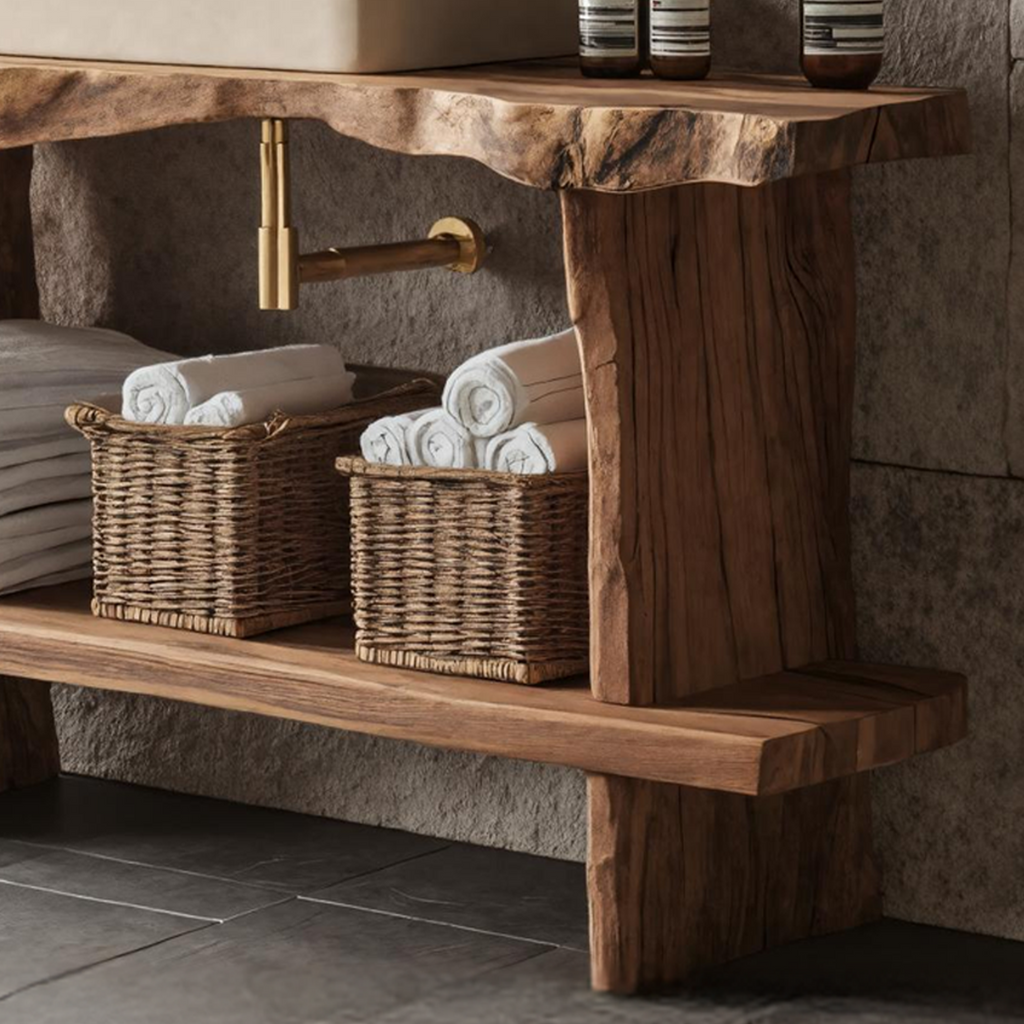 Bathroom Furniture Rustic Vanity With Live Edge Top - view 4