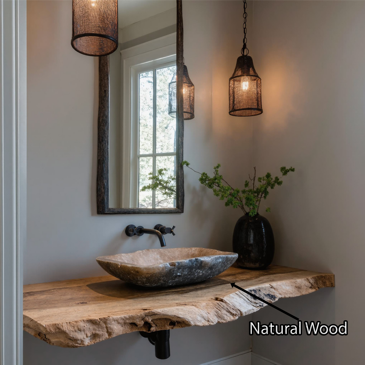 Farmhouse Bathroom Vanity Floating Shelf For Rustic Bathroom Decor - view 5