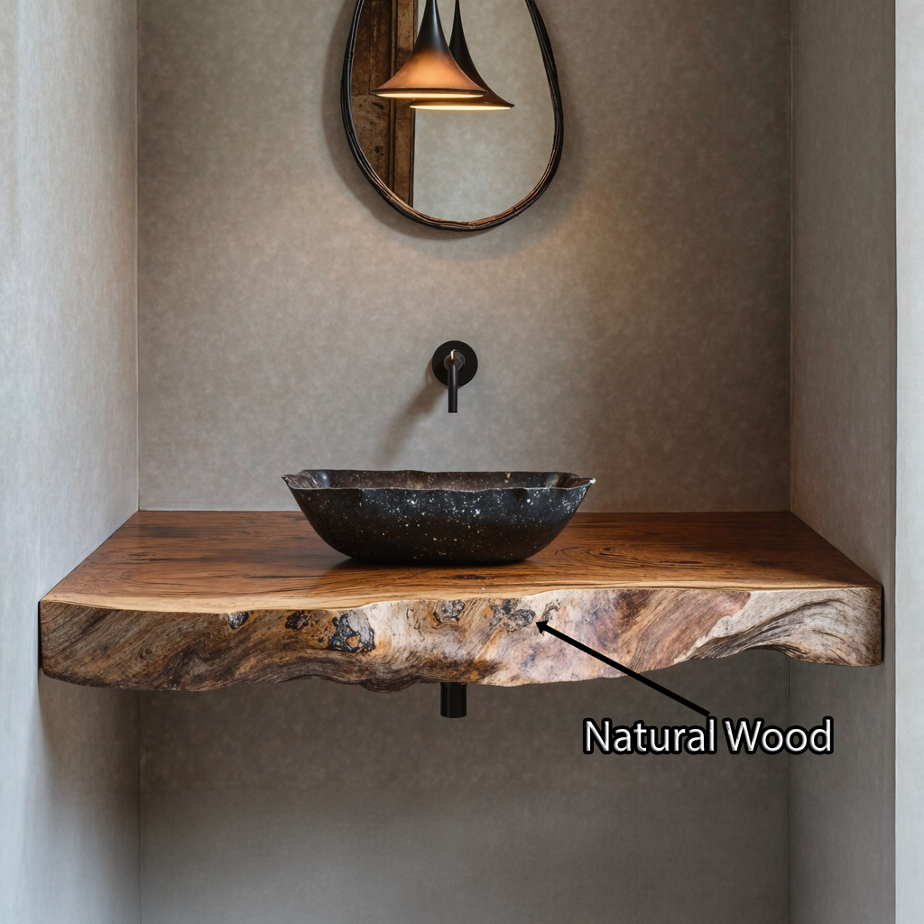 Custom Bathroom Floating Shelf For Rustic Vanity Styles - view 5