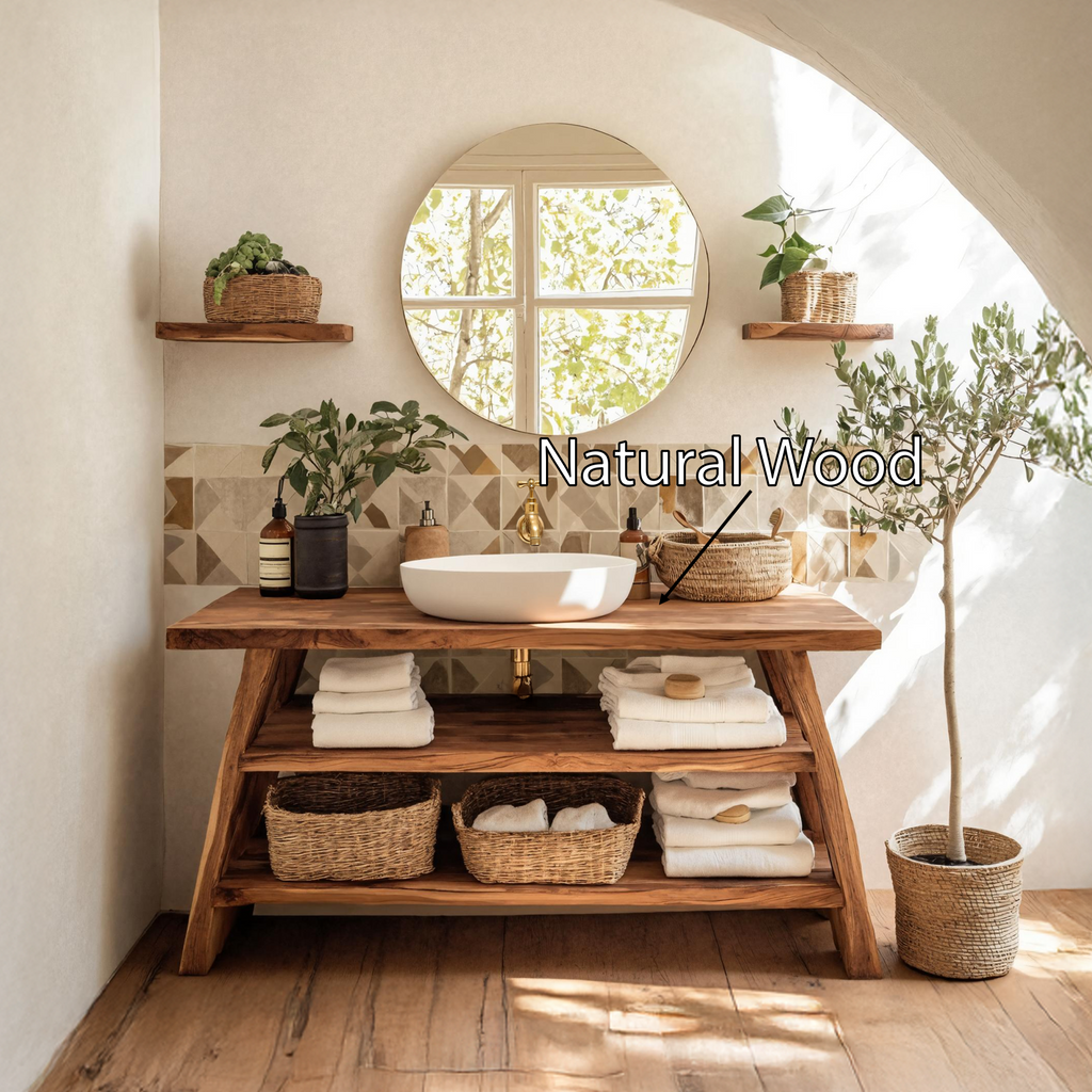 Farmhouse Bathroom Furniture With Wooden Vanity Design - view 5