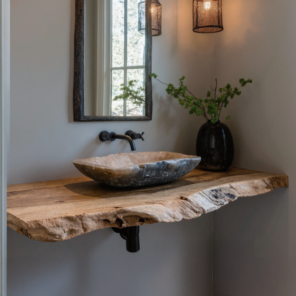 Farmhouse Bathroom Vanity Floating Shelf For Rustic Bathroom Decor - view 3