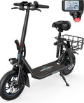 URBANMAX Electric Scooter With Seat, 450W, 22 Miles, Black - C1