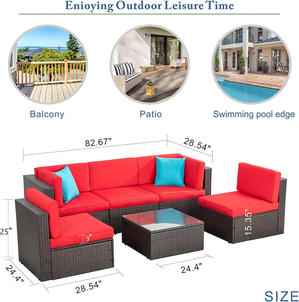 5-Piece All-Weather Wicker Patio Conversation Set With Ottoman And Cushions