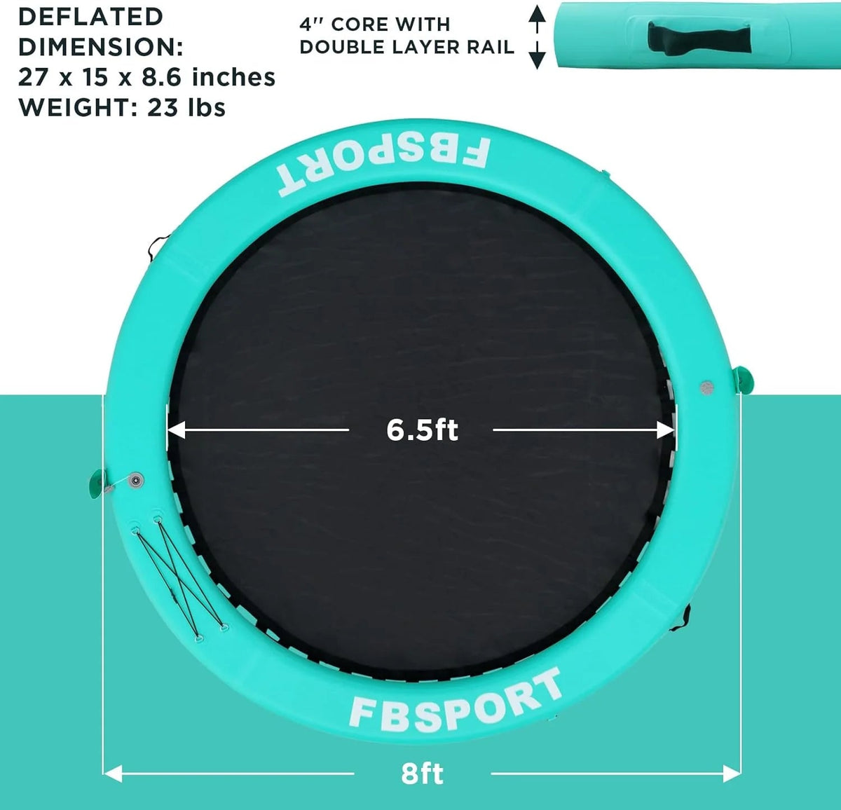 FBSPORT 8ft Inflatable Water Hammock Floating Platform