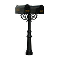 QualArc Hanford Twin Black Mailbox Post System With Scroll Supports - Aluminum - 69 x 22 x 19 in